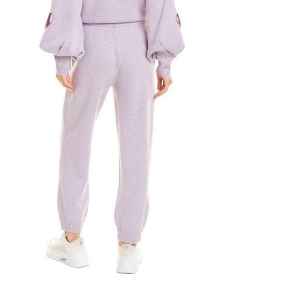 LoveShackFancy Tristan Pant in Purple, Wool Cashmere, Size Small - Picture 2 of 16